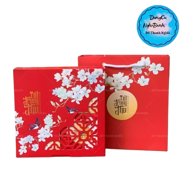 Hộp Giấy - Bánh Trung Thu Quai Xách - 4 Bánh - 4D05