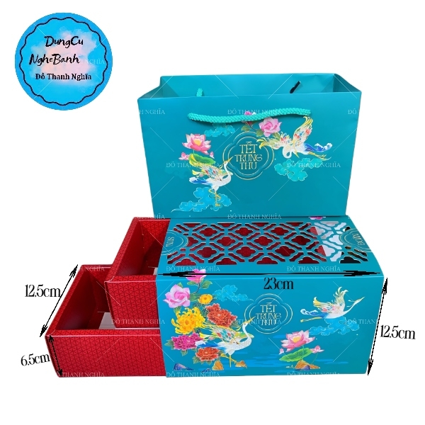 Hộp Giấy - Bánh Trung Thu Quai Xách - 4 Bánh - 4B02