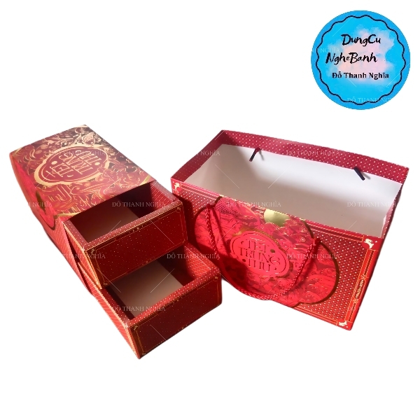 Hộp Giấy - Bánh Trung Thu Quai Xách - 4 Bánh - 4N07