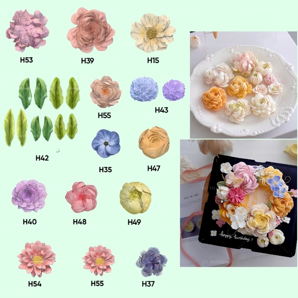 Khuôn Silicon - Set 14 Khuôn Hoa Hàn Quốc