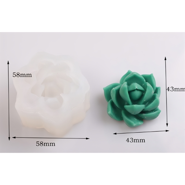 Khuôn Silicon - Sen Đá Nở - Cánh Nhọn 4.3cm