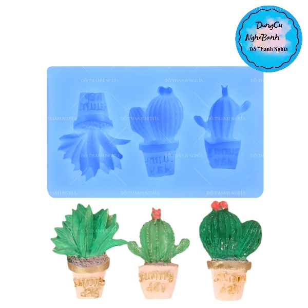 Khuôn Silicon - Sen Đá ĐỨNG  - Sunny Day - 3c - Tia Khía 2 Chỉa