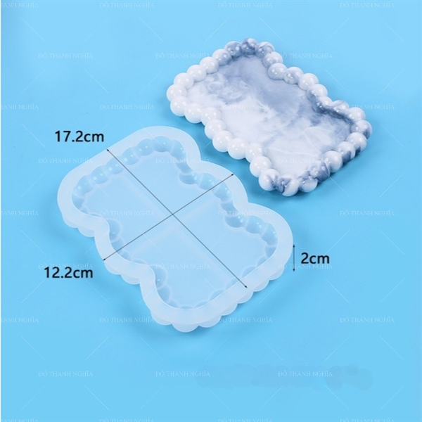 Khuôn Silicon - Mặt Kiểu Hạt Tròn - Oval Uốn COng 17cm