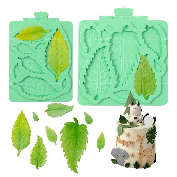 Khuôn Silicon - Lá Hồng - Uốn Cong - 8c
