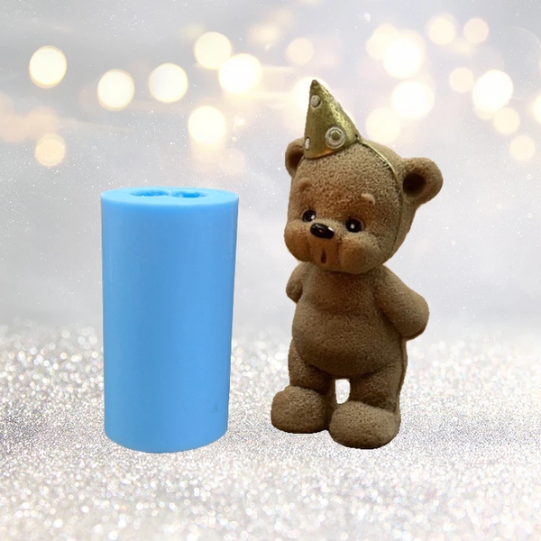 Khuôn Silicon Động Vật Con Gấu Thổi Nến 9.5cm