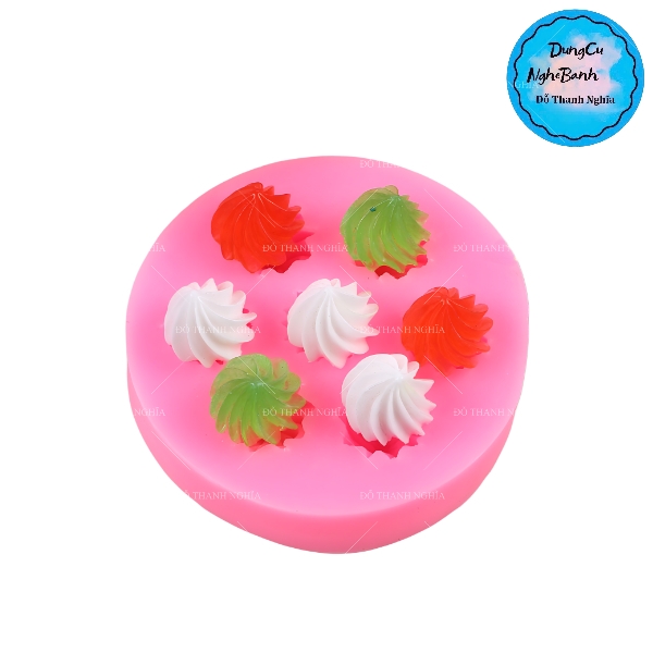 Khuôn Silicon - Hoa Thị - Sò Xoắn 7c - 1.8cm