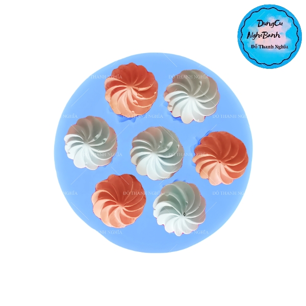 Khuôn Silicon - Hoa Thị - Sò Xoắn 7c - 1.8cm