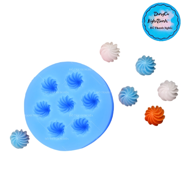 Khuôn Silicon - Hoa Thị - Sò Xoắn 7c - 1.8cm
