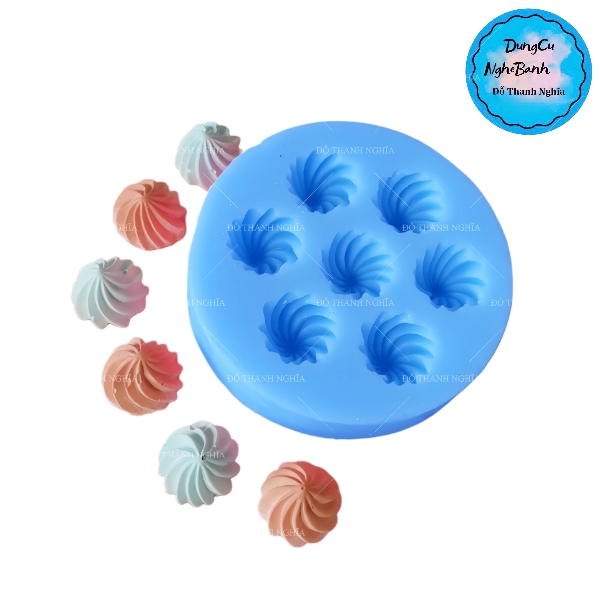 Khuôn Silicon - Hoa Thị - Sò Xoắn 7c - 1.8cm