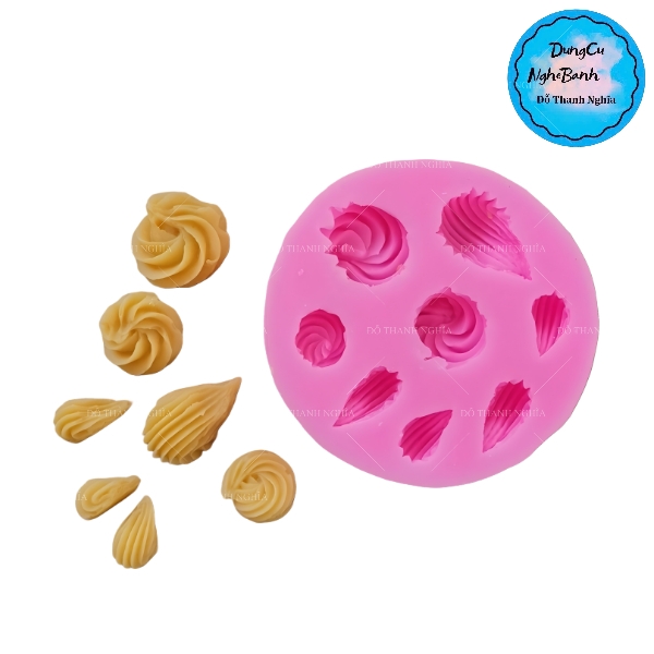 Khuôn Silicon - Đuôi Hoa Thị - Sò Xoắn N2 8c - 1.8cm