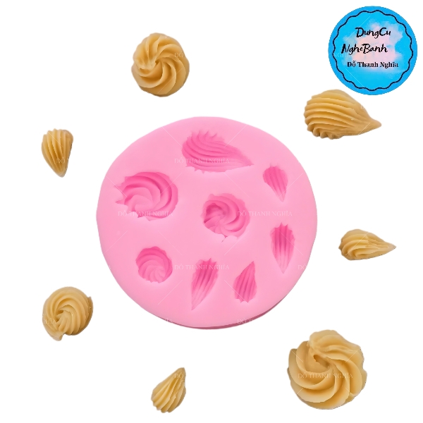 Khuôn Silicon - Đuôi Hoa Thị - Sò Xoắn N2 8c - 1.8cm