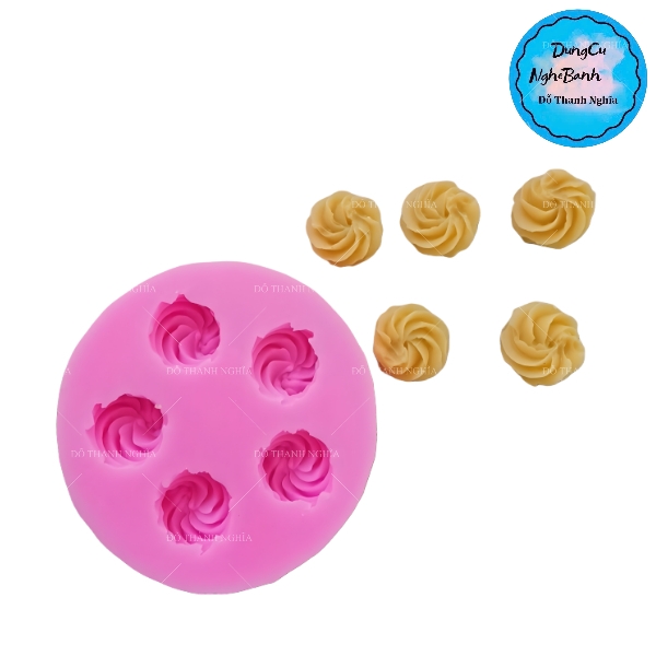 Khuôn Silicon - Đuôi Hoa Thị - Sò Xoắn N4 5c - 2cm