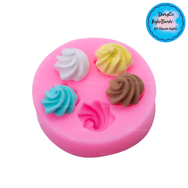 Khuôn Silicon - Đuôi Hoa Thị - Sò Xoắn N4 5c - 2cm