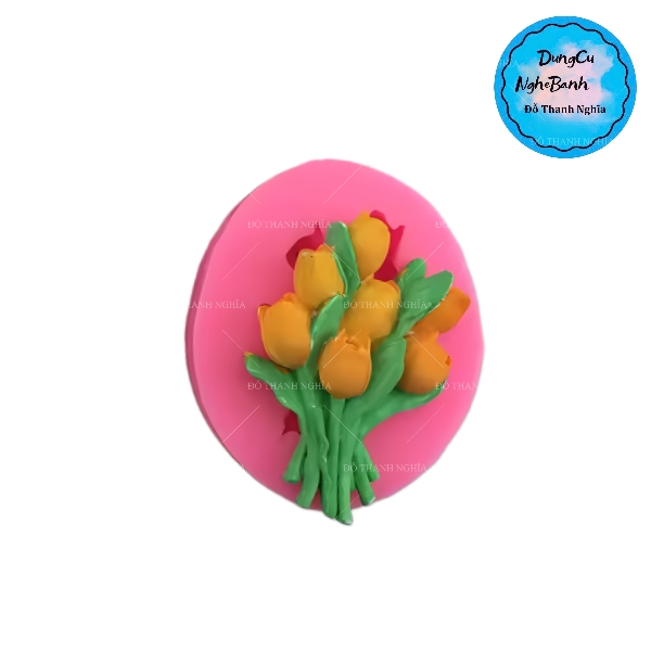 Khuôn Silicon - Hoa Tulip - SL95 - Chùm Hoa Tulip 6.8cm