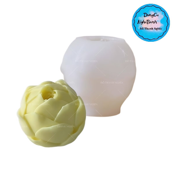 Khuôn Silicon - Hoa Sen Nụ - Búp Sen Cao 6.5cm Khuôn Trắng