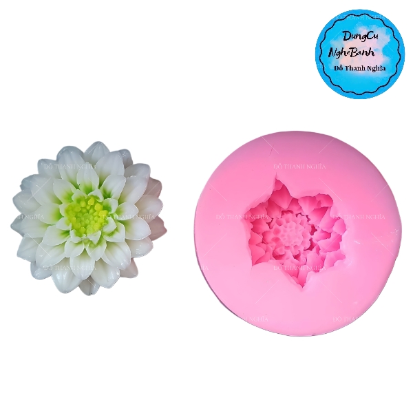 Khuôn Silicon - Hoa Thược Dược - 5.9cm - 3T - Nhụy