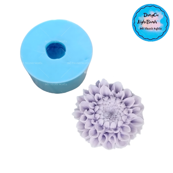 Khuôn Silicon - Hoa Thược Dược - 7.5cm  - Nhụy Xòe