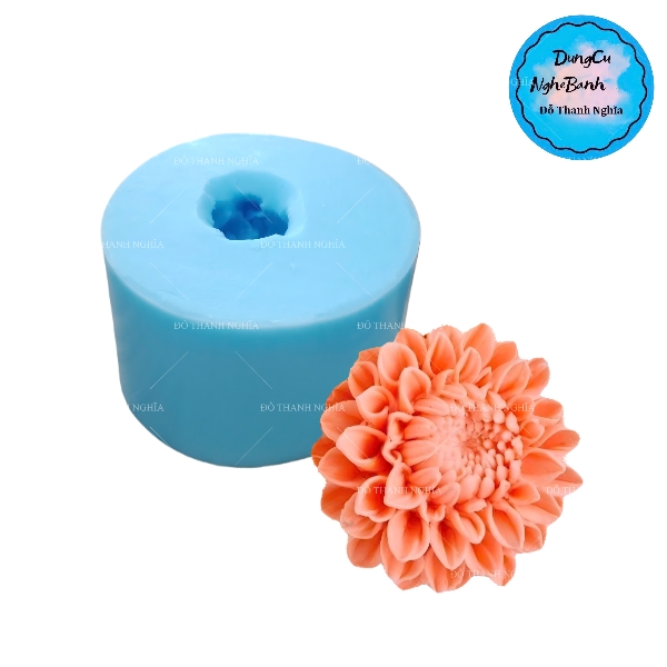 Khuôn Silicon - Hoa Thược Dược - 7.5cm  - Nhụy Xòe