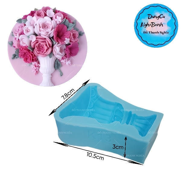 Khuôn Silicon - Bình Hoa - Khía 8.6cm