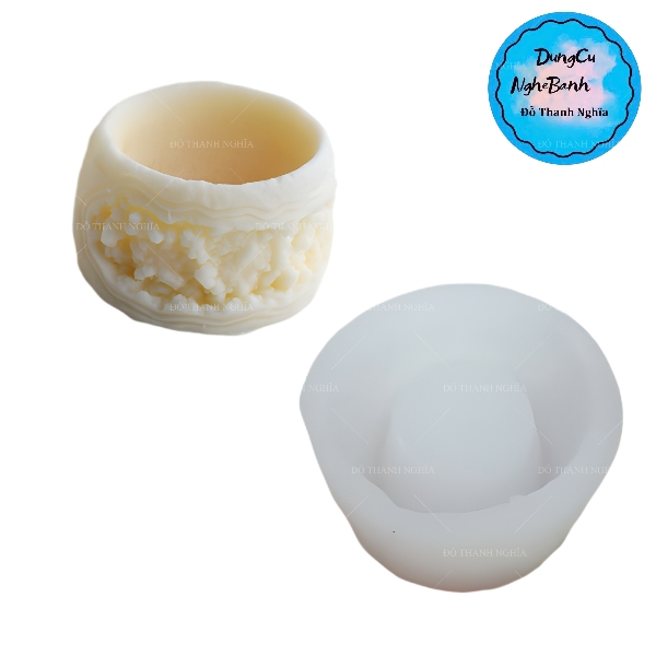 Khuôn Silicon - Chậu Cây - Vỏ Họa Tiết 6cm Cao 3.5cm