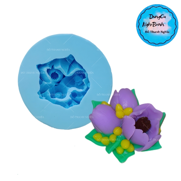 Khuôn Silicon - Hoa Tulip - SL180 - Chùm 3 Kèm Lá