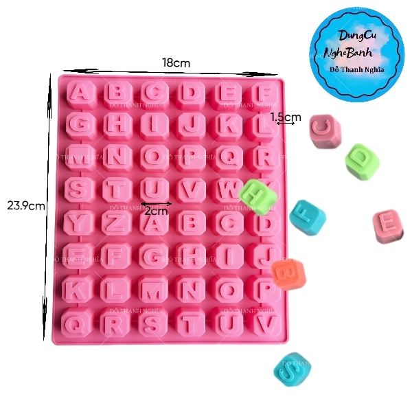 Khuôn Silicon - Chữ K Số - 2cm - Bậc Vuông
