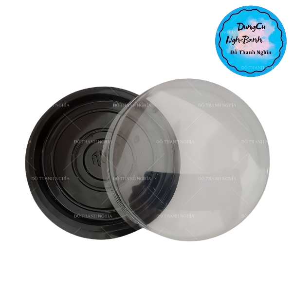 Hộp Nhựa - Tròn H12 - 14cm Cao 5cm - Đế Đen