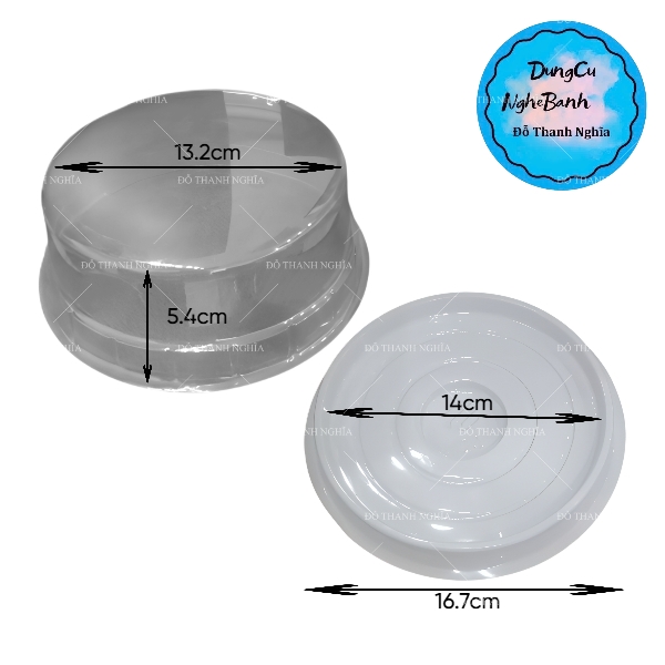 Hộp Nhựa - Tròn H24 - 14cm Cao 5.5cm - Đế Trắng