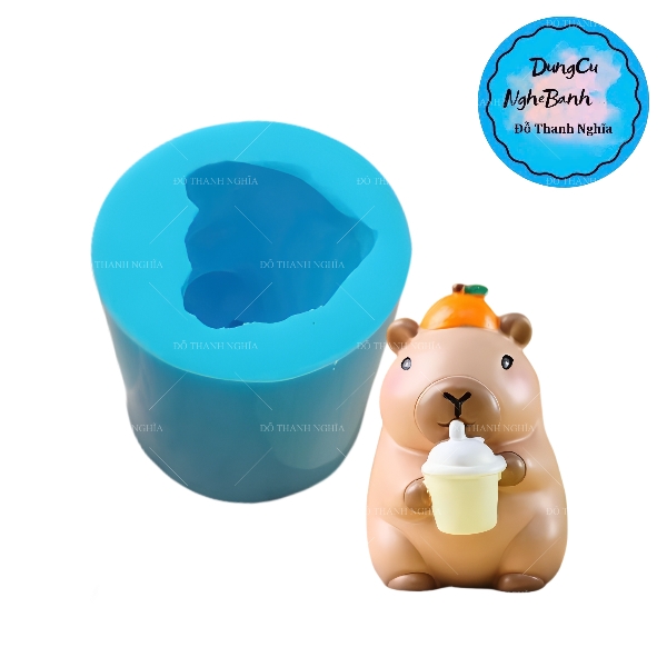 Khuôn Silicon - Động Vật - Capybara 1 Mảnh Trà Sữa 6Cm