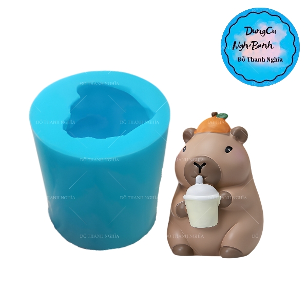 Khuôn Silicon - Động Vật - Capybara 1 Mảnh Trà Sữa 6Cm