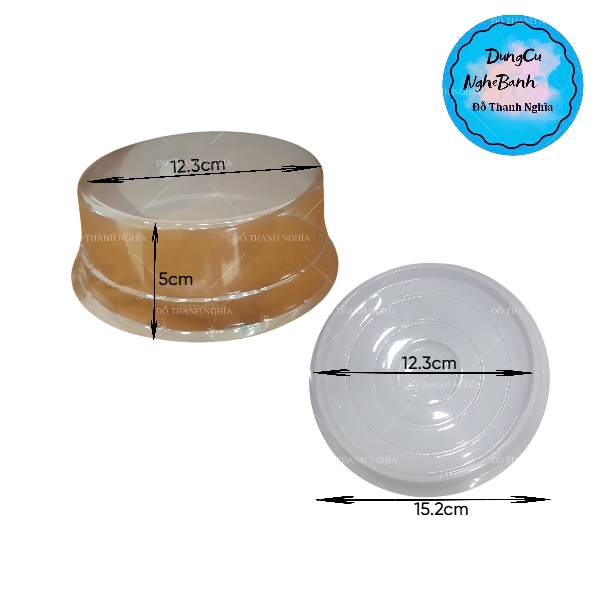 Hộp Nhựa - Tròn H12 - 14cm Cao 5cm - Đế Trắng
