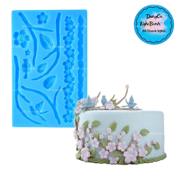 Khuôn Silicon - Hoa Mai Đào Nằm - TH - Chuỗi Hoa Cành Lá