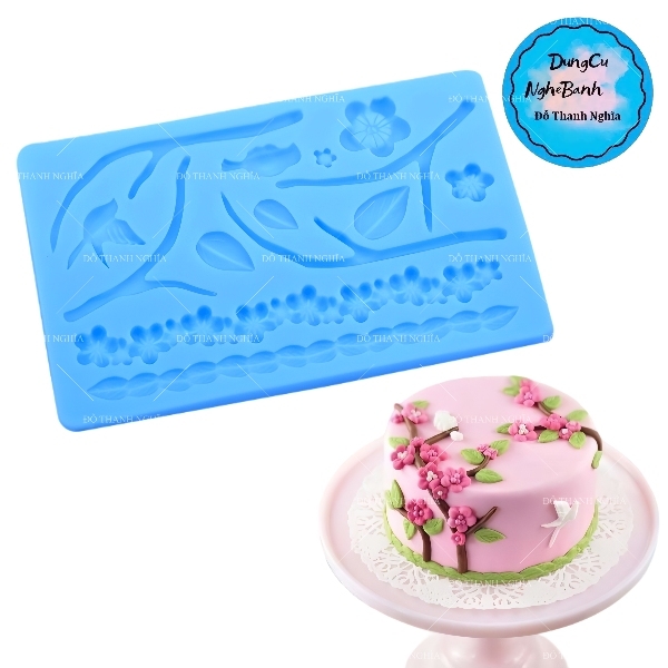 Khuôn Silicon - Hoa Mai Đào Nằm - TH - Chuỗi Hoa Cành Lá