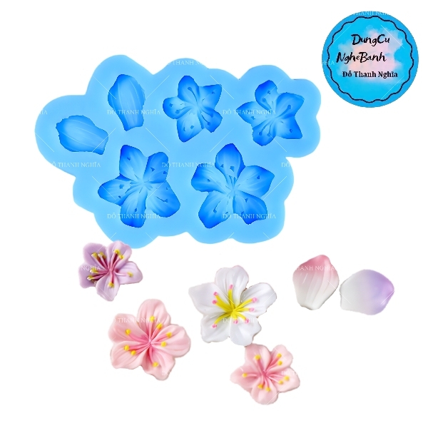 Khuôn Silicon - Hoa Mai Đào Nằm - Hoa Mai Bay 6c