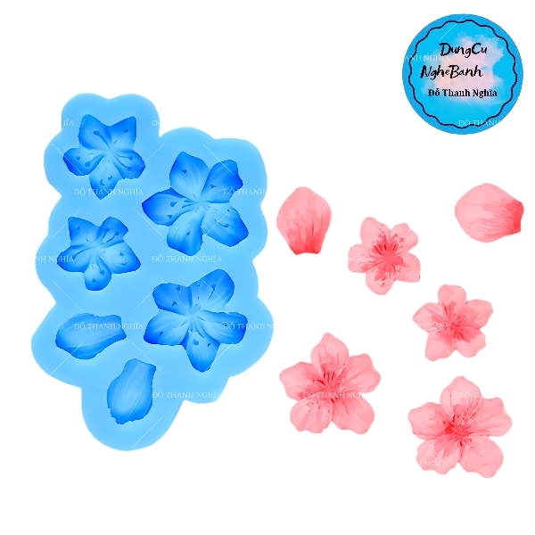 Khuôn Silicon - Hoa Mai Đào Nằm - Hoa Mai Bay 6c