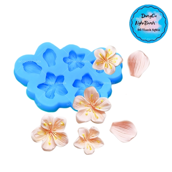 Khuôn Silicon - Hoa Mai Đào Nằm - Hoa Mai Bay 6c