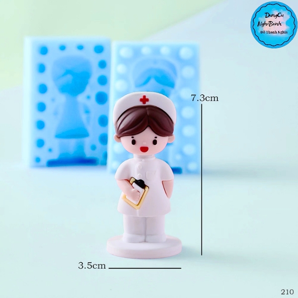 Khuôn Silicon - Bác Sĩ -  Nữ Y Tá 2 Mảnh 7.3cm