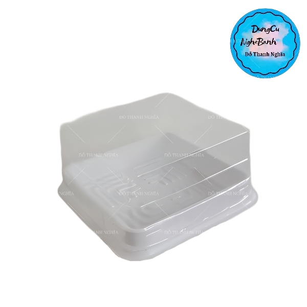 Hộp Nhựa - Vuông JHL12 - 12x12cm Cao 5cm - Đế Trắng