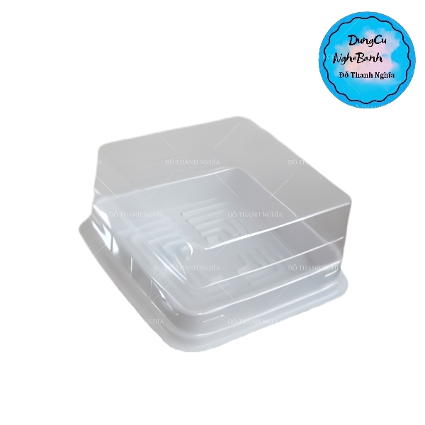 Hộp Nhựa - Vuông JHL12 - 12x12cm Cao 5cm - Đế Trắng