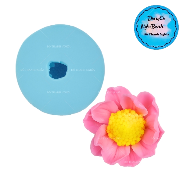 Khuôn Silicon - Hoa Sen Nở - Hoa Sen Nhuỵ 7.8cm