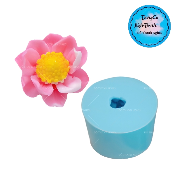 Khuôn Silicon - Hoa Sen Nở - Hoa Sen Nhuỵ 7.8cm