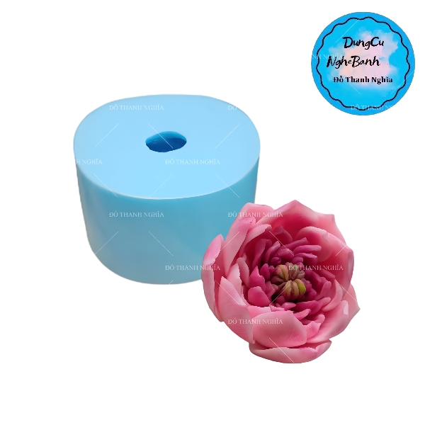 Khuôn Silicon - Hoa Sen Nở - Hoa Sen Nhuỵ 7.5cm