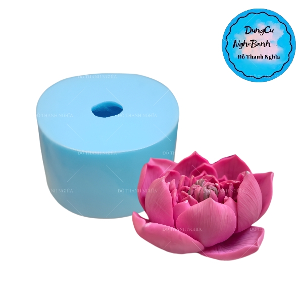 Khuôn Silicon - Hoa Sen Nở - Hoa Sen Nhuỵ 7.5cm
