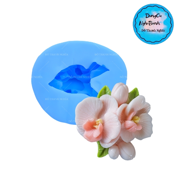 Khuôn Silicon - Hoa Lan Nằm - Chùm Hoa Lan Kèm Nụ