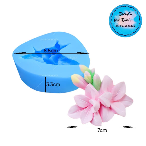 Khuôn Silicon - Hoa Lan Nằm - Chùm Hoa Lan Kèm Nụ 5c
