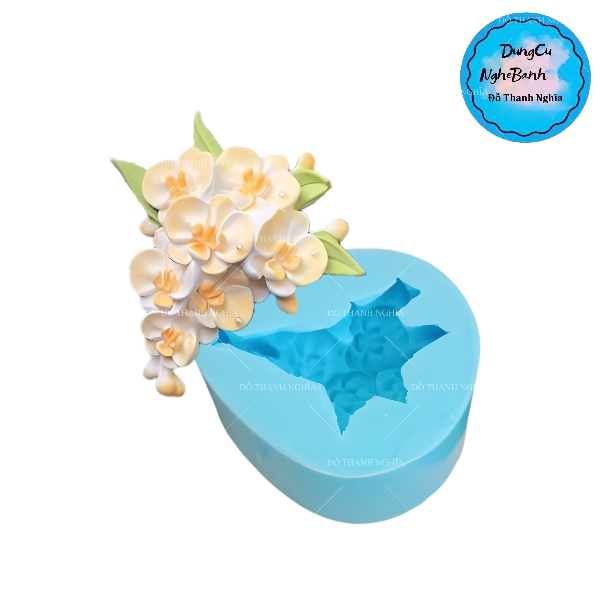 Khuôn Silicon - Hoa Lan Chùm Kèm Lá W2