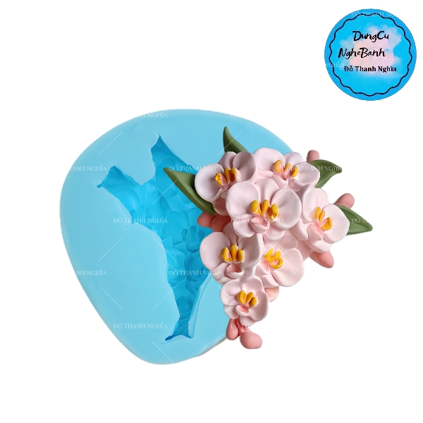 Khuôn Silicon - Hoa Lan Chùm Kèm Lá W2