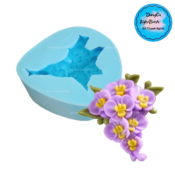 Khuôn Silicon - Hoa Lan Chùm Kèm Lá W2