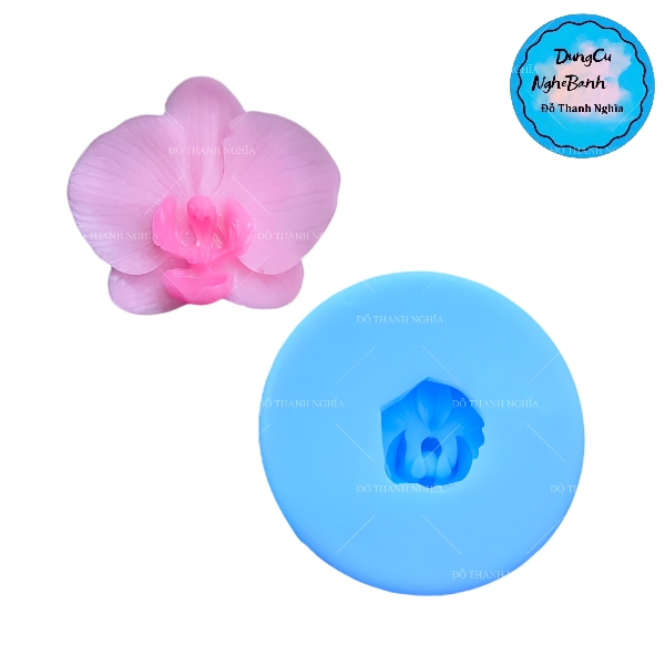 Khuôn Silicon - Hoa Lan Nằm - 5.7cm - HỒNG