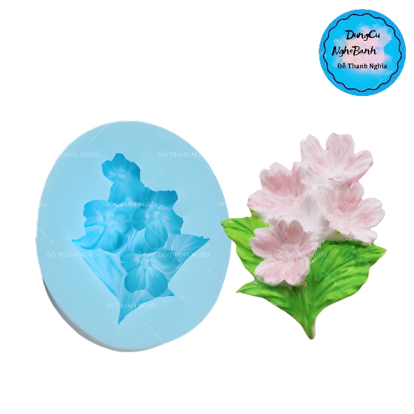 Khuôn Silicon - Hoa Mai Đào - Chùm Mai Kèm Lá